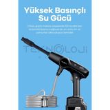 Araç Yıkama Makinesi Yüksek Basınçlı Bahçe Ağaç Sulama Çift Batarya 21 Watt 30 Psı 5m Kablo Köpük