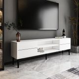 Aragon Modern TV Sehpası – 140 cm, 2 Kapaklı + 2 Açık Raflı, Siyah & Beyaz Renk Seçenekli Tv Ünitesi