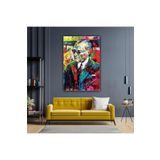 ARAJANS Yağlı Boya Efektli Mustafa Kemal Atatürk Portresi Karizma Gözlük Soyut Kanvas Tablo Beyaz 40 x 60