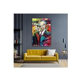 ARAJANS Yağlı Boya Efektli Mustafa Kemal Atatürk Portresi Karizma Gözlük Soyut Kanvas Tablo Beyaz 80 x 120