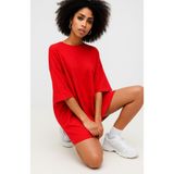 arakan Kadın Oversize T-Shirt Elbise – Rahat Kalıp, Yuvarlak Yaka, Kısa Kollu Elbise- K21 241