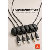 AramboL 2 Adet Kablo Sabitleyici Yapışkanlı Masa Kenarı Kablo Düzenleyici Telefon Bilgisayar Tutucu Klips