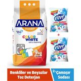Arana Premium Toz Çamaşır Deterjanı Renkliler ve Beyazlar Için 9 kg + Çamaşır Sodası 700 G X2