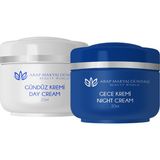Arap Makyaj Dünyası Gece ve Gündüz Kremi 2×20 ml – Hyaluronik Asitli, Peeling Etkili, Nemlendirici ve Siyah Nokta Karşıtı Bakım, Tüm Cilt Tiplerine Uygun
