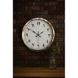 Arapça Rakamlı Krom 52 Cm Metal Duvar Saati