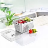 Arar Home 2'li 5 Litre Süzgeçli Bölmeli Organizer Buzdolabı Hava Geçirmez Saklama Kabı - Beyaz