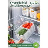 Arar Home 9Lt Içi Süzgeçli Organizer Ara Bölmeli Buzdolabı Düzenleyici Ve Taze Ürün Saklama Kabı Gri