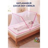 Ararat Çocuk ve Bebek Cibinlik Pembe Katlanabilir Portatif Tül Uyku Çadırı Yatak 125x50 cm