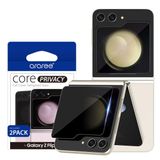 araree [2 Paket] Galaxy Z Flip 5 Gizlilik Temperli Cam Ön Ekran Koruyucu, 013 mm Ultra İnce 4 Katmanlı Yapı Çizilmeye Dayanıklı Parmak İzi Önleyici 9H Sertlik Tam Kapsama HD Şeffaf Ekran Koruyucu