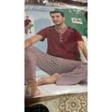 Aras 9801 Kırmızı Ekoseli Kısa Kol Erkek Pijama Takımı --Kırmızı-- - Ekose Kırmızı - XL