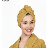Aras Home Collection %100 Pamuklu Saç Bonesi - Plaj Havuz Deniz Uyumlu Hızlı Kurulama Baş Havlusu - Standart - Sarı