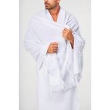 Aras Home Collection Lüks Erkek Hac Umre İhram Takımı 110x210 cm - 1400Gr Yumuşak Beyaz Pamuk (İç Göstermez&Çantalı) - Standart