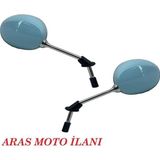 Aras Moto Araro Cappucino 125 Cc - 50 Cc Ayna Takımı Turkuaz Renk -