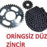 Aras Moto Bajaj Discover 150 F- 150 S Zincir Dişli Seti Kaliteli (Oringsiz Düz Siyah Zincir)