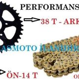 Aras Moto Bajaj Pulsar Ns 200-Rs 200 Performans Zincir Dişli Takımı Oringli Sfr Zincir (38 T-14 T)