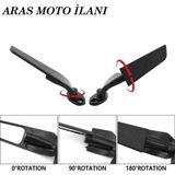 Aras Moto Motosiklet Kanat Dikiz Aynaları Ayarlanabilir R25 -Cbr 250 -Cbr125-600Rr-1000Rr-R6-R1 Uyumlu-