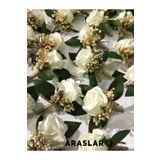 araslar 10 Adet Damat Çiçeği - Sağdıç Çiçeği - Yaka Çiçeği Kadife Beyaz Gül – Yaka Iğnesi