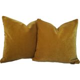 Arasta Design 2'li Kırlent Kılıfı, Düz Renk Kadife Kırlent Kılıfı, 43X43CM - 43 x 43 cm - Hardal