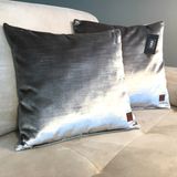Arasta Design 2'li Kırlent Kılıfı Gümüş Platin Rengi, Düz Renk Kadife, 43X43 cm - 43 x 43 cm