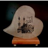 Arasta Tuzcusu Kablolu Çankırı Tuz Biblo Kabe Işlemeli Masa Üstü E14 Beyaz 35 x 50 Taş - Altın