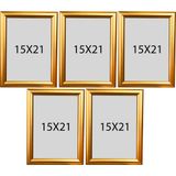 Araste 15CM x 21 cm 5 Adet Resim, Fotoğraf, Çerçevesi Ayarlanabilir Ayaklı - Gold - 15x21