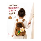 ARAT DİAMOND TOYS Capybara Kapibara Peluş Oyuncaklı (Çiçek Desenli) Sırt Çantası Pofuduk 30 CM Trend Çanta