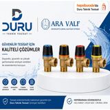 Aravalf Ara Valf 1/2" Sabit Ayarlı Emniyet Ventili Kazan Boyler Hidrofor Güvenlik Ventili - 3 BAR
