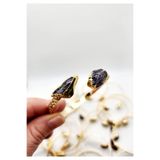 ARBABAG&ACCESSORY AMETİST TAŞI BAKIR ÜZERİNE LAK KAPLI ( DÜZENSİZ KESİM ) BİLEKLİK
