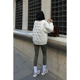 Arben Boutique Alisa Oversize Kapitone Bomber Ceket 7058 -08 - Ekru - XL