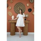 Arben Boutique Beyaz Fisto Elbise - M