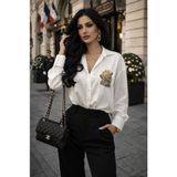 Arben Boutique Kadın Leopar Baskılı Taş Işlemeli Jessica Kumaş Gömlek