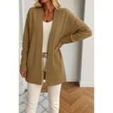 Arben Boutique Kadın Uzun Kollu Önü Açık Triko Hırka - Bej - Standart