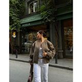 Arben Boutique Kaşe Kaşmir Fermuarlı Ceket - Haki
