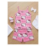 ARBİ kids Kız çocuk hello kitty askılıklı şortlu pijama takımı