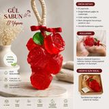 Arbies Beauty El Yapımı Gül Sabunu | Gül Esanslı | Hindistan Cevizi Yağı, Hint Yağı ve Gliserin Içerikli Dekoratif Kokulu Sabun