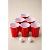 Arbolos Beer Pong Amerikan Parti Oyunu Seti 12 Adet Kırmızı Plastik Bardak (532 ml) 3 Adet Beyaz Pinpon Topu