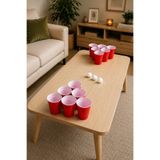Arbolos Beer Pong Amerikan Parti Oyunu Seti 12 Adet Kırmızı Plastik Bardak (532 ml) 3 Adet Beyaz Pinpon Topu
