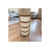 ARBOR EV BAMBU SEBZELİK VE ORGANİZER 4 KATLI YUVARLAK AKÇA