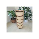 ARBOR EV BAMBU SEBZELİK VE ORGANİZER YUVARLAK 5 KATLI AKÇA