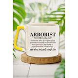 Arborist Noun Definition Baskılı Ağaç Uzmanı Doğum Günü Hediye Sarı Kulplu Kupa Bardak