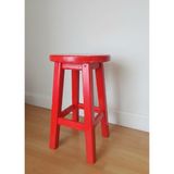 Arbre Ahşap Ahşap Tabure 50 cm Yükseklik - Kırmızı