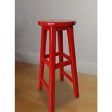 Arbre Ahşap Ahşap Tabure 70 cm Yükseklik - Renk Seçenekli - Kırmızı