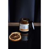 Arbuq Concept Kapaklı Büyük Amber Kavanoz Mum 100ML Portakal Kokulu Beyaz RENKLI- Doğal Soya Wa x - Beyaz - Amber