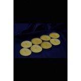 ARBUQ Concept Küçük Tealight Balmumu Mum 8'li Kokusuz Sarı Renkli-%100 Doğal Bal Mumu