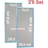 ARC-PART Esty 1150 X6 Inox Aspiratör Alüminyum Filtre - 2'li Set - 20,5X47,6 cm (2 Adet)