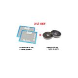 ARC-PART ESTY 2240 X6 İNOX DAVLUMBAZ ALÜMİNYUM FİLTRE 26,2x25,3 cm - (2 ADET) ve KARBON FİLTRE - 2'Lİ SET