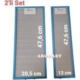 ARC-PART Luno 1390 B6 Siyah Aspiratör Alüminyum Filtre - 2'li Set - ( 20,5X47,6 cm / 13X47,6 cm )