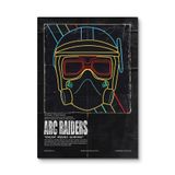 ARC Raiders: Neon Konturlu Gaz Maskesi - Oyuncu Odası Metal Tablo - Mıknatıslı Montaj - Duvar Dekoru