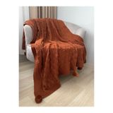 Arca Weaving Triko Ponponlu TV Battaniye- Diz Şalı- Dokuma Koltuk Örtüsü