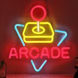 Arcade Neon Signs for Wall Decor, Oyun Oyuncuları için Neon Işıklar, Yatak Odası için Neon İş İşaretleri Man Cave Bar Pub Restoran Noel Hediye Sanatı - 5V USB Gücü, Asma Zincirli Kancalar